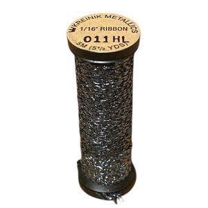 Kreinik 1/16" Metallic Ribbon - 5m - 011HL Gun Metal High Luster